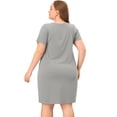 thumbnail image 4 of GRACE & GRANDEUR Nuisettes pour Femmes Grande Taille en Dentelle à Col en V à Manches Courtes Pyjama Tenue de Nuit Robe 2X Gris Foncé, 4 of 6