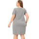 thumbnail image 5 of Camisón de encaje de talla grande Agnes Orinda Manga Corta Cuello en V Dark Gray XL, 5 of 6