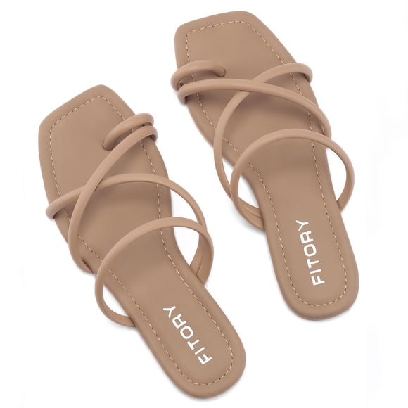 Sandalia FITORY con puntera deslizante y correa cruzada, talla 10, color camel