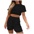 thumbnail image 2 of Qiopertar Liquidation à Moins de 5$ Mode Femmes Décontracté Couleur Manches Courtes Ensemble de Sport 2 Pcs Liquidation jusqu'à 65 % de Réduction, 2 of 9