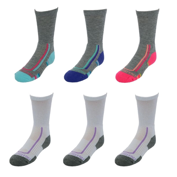 Fruit of the Loom Girl's Active Cushioned Crew Socks (6 Pack) - Walmart.ca