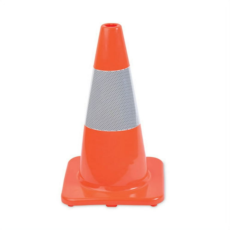 Traffic Cone, 10 x 10 x 18, Orange/Silver Traffic Cone, 10 x 10 x 18, Orange/Silver