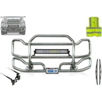 Chrome Steel Front Grille Deer Moose Brush Bumper Guard Large Compatible with Freightliner Columbia