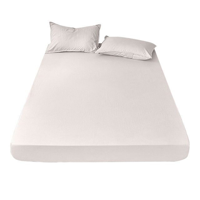 Bed Sheet Sets Cozival Solid Color Yarn-Dyed Bedding Set, Includes 1 Flat Sheet And 2 Standard Pillowcases, Breathable And Soft for All-Season Comfort, Multiple Size Options Available, White