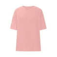 thumbnail image 2 of FAIWAD Summer Tops for Women Casual Short Sleeve Crew Neck Oversized Plain T-Shirts Loose Basic Going Out Tops, 2 of 5