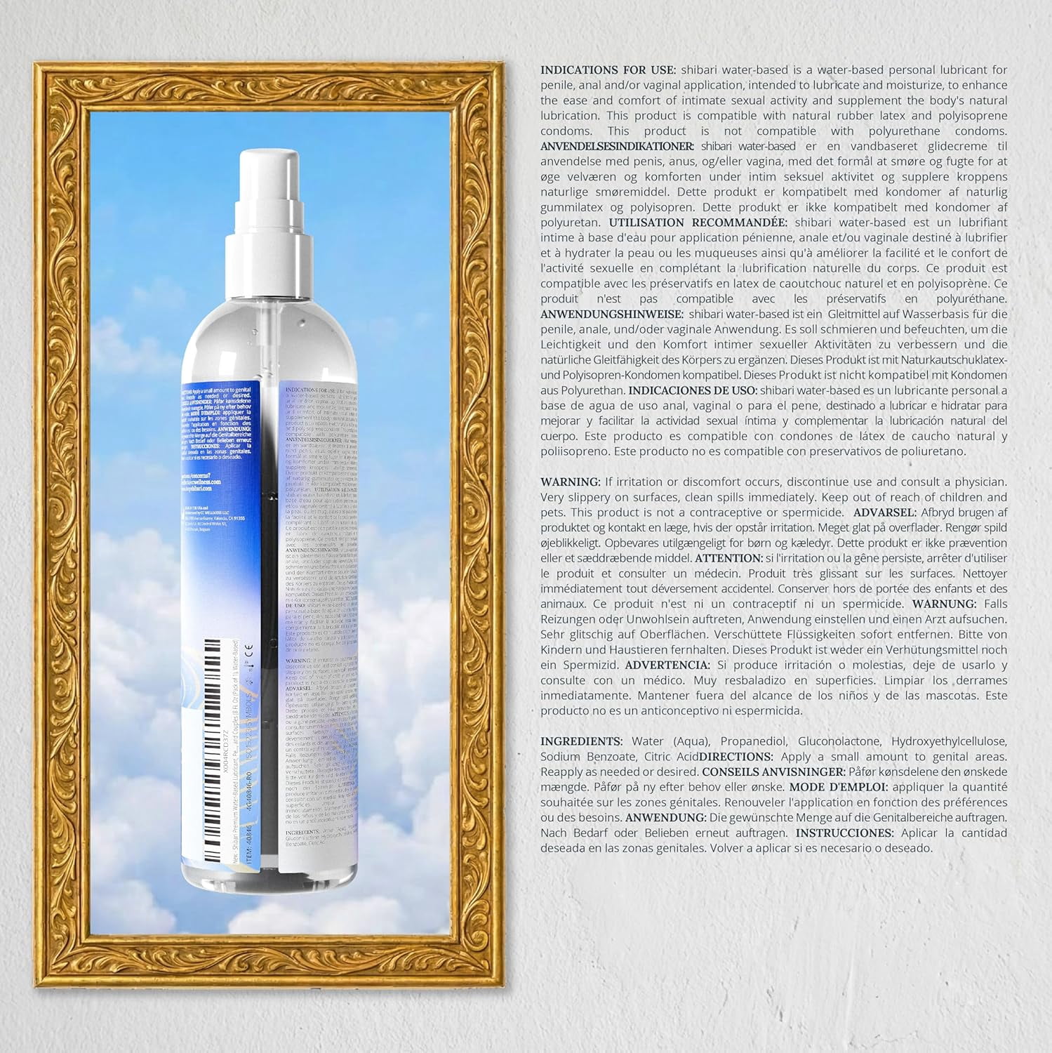 Shibari Water-Based Personal Lubricant, pH Balanced Silky Intimate Lube for Couples, 8 fl oz