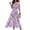 Blush Pink, variant on Women's Printed Tied Half Sleeve Dress with Front Slit in Lightweight Comfort 100% Polyester Fabric All Day Wear