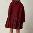 thumbnail image 3 of Aellinatey Women Sweatshirts Dress Oversized Long Sleeve Patchwork Casual Loose Pleated Pullover Dress Outfits, 3 of 10