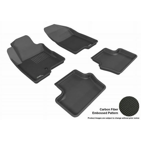 3D MAXpider 2007-2013 Fits Jeep Compass 1st Row 2nd Row Kagu Carbon Fiber Embossed Pattern Black Floor Mat L1JP00801509