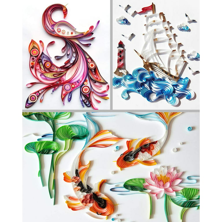 TUPARKA 15 PCS Paper Quilling Kits with 29 Colors 600 Strips, Paper  Quilling Tools and Supplies DIY Design Drawing Handcraft