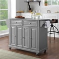 thumbnail image 2 of Crosley Furniture Stainless Steel Metal Top Kitchen Cart in Gray/Chrome, 2 of 11