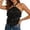Black, variant on Women Suede Fringe Crop Top, Western Studded Boho Sleeveless Cowboy Camisole Black S