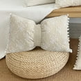 thumbnail image 4 of HomeKingdee Embroidered Lace Throw Pillow - Decorative Bow Shaped Pillow for Couch/Bedroom, White Floral & Striped Lace, Removable Washable Cover, Lumbar Cushion , Cute Home Decor Gift, 4 of 6