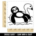 thumbnail image 2 of Sloth on Swan Pool Floaty Self-Inking Rubber Stamp Ink Stamper - Red Ink - Large 1-1/2 Inch, 2 of 7