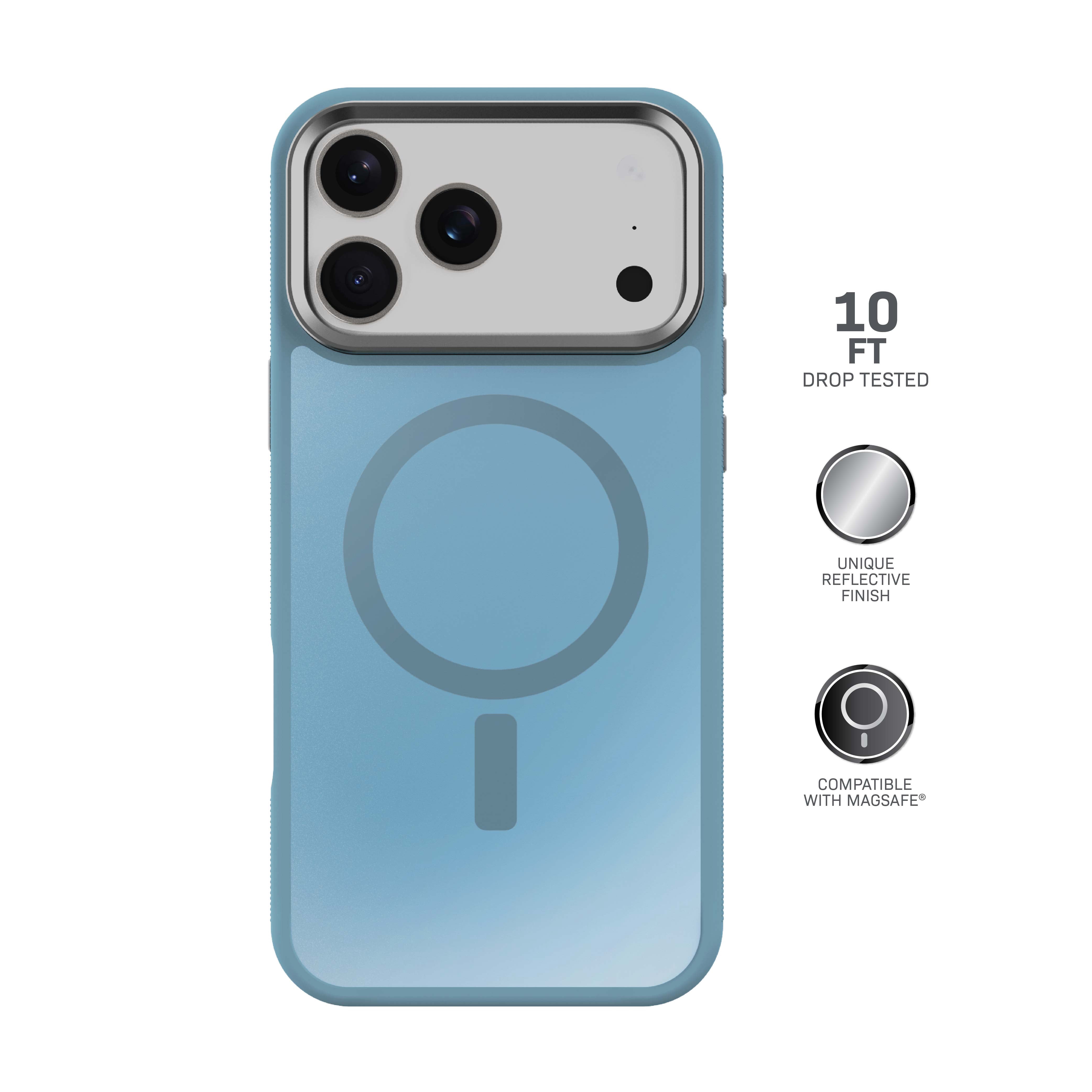 Body Glove Reflector Phone Case for iPhone 18 Pro Max / 17 Pro Max, MagSafe Compatible - Metallic Seafoam