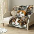 thumbnail image 2 of nygtbtfer Cute Cat Sherpa Blanket Pet Funny Cats Toddler Fleece Throw Blanket for Kids Boys Cat Floral Purple Fuzzy Blanket for Sofa Bed Couch Feline Animal Lovely Decor White, 2 of 6