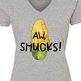 thumbnail image 4 of Inktastic Aw, Shucks Corn on the Cob Humor Women's V-Neck T-Shirt, 4 of 5