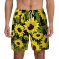 thumbnail image 2 of Goofa Sunflowers In Vintage Printed Men's Swim Trunks Board Shorts Quick Dry Mens Swimming Trunks with Compression Liner,Breathable Fit Hawaii Beach Shorts-Small, 2 of 9