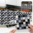 thumbnail image 2 of Peel and Stick Backsplash 10-Sheet 4"x4" Self Adhesive Mosaic Stick on Backsplash for Kitchen Marble Tile Sticker for Bathroom Kitchen Laundry Room Camper Shower Black, 2 of 9