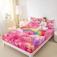 thumbnail image 3 of Manfei Cute Lollipop Queen Sheets, Heart Butterfly Queen Sheet Sets, Hot Pink, 4 Pieces, 1 Flat Sheet, 1 Fitted Sheet and 2 Pillowcases, 3 of 6