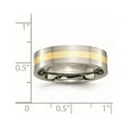 thumbnail image 6 of Chisel Titanium Polished with 14k Gold Inlay 6mm Flat Band, 6 of 7