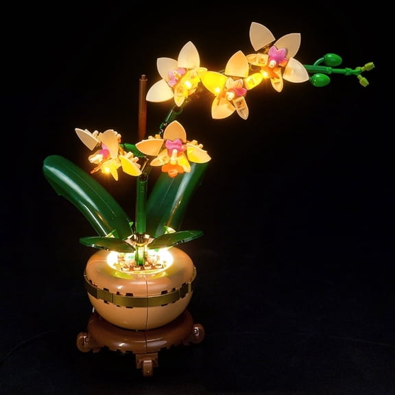 LED Light Compatible with Legos 10343 Building Set, LED Light Kit for Legos 10343 Elegant orchid Artificial flower Building Toy, Only Decoration Lights, No Building Model Kit