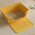 thumbnail image 4 of Cat Litter Box Large Capacity Semi-closed Plastic Anti-Splash Cats Toilet Bedpan Big Mac Oversized Cat Tray Bedpan Cat Toilets, 4 of 9