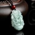 thumbnail image 2 of K-KED Natural Myanmar Jadeite Zodiac Jade Pendant for Men and Women-OX, 2 of 6