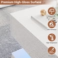thumbnail image 4 of Chistwod 55" Large Black LED Coffee Table with 2 Storage Drawers, Modern High Gloss Marbling Print Coffee Table with 20 Colors LED Lights & APP Control, 2 Tiers Rectangle Living Room Furniture, 4 of 9