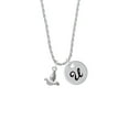 thumbnail image 2 of Delight Jewelry Silvertone 2-D Small Dove Silvertone Script Initial Disc - U - Charm Necklace, 20"+3", 2 of 4