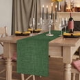 thumbnail image 2 of Dark Green Burlap Texture 70 Inch Table Runner, Farmhouse Vintage Green Farmhouse Dresser Scarf Cotton & Linen Tablerunner for Dining/Kitchen Island/Holiday Party Décor 13" x 70", 2 of 9