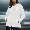 thumbnail image 5 of Jalioing Women's Rain Jacket Waterproof Lightweight Full Zip Hooded Jacket with Pocket Hiking Athletic Raincoat, 5 of 6