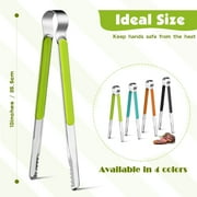 DENVDENCY Non stick and Heat Resistant Stainless Steel Kitchen Tongs (4 Count)