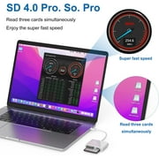 USB C CF/SD 4.0/MicroSD Card Reader,Tiansong 3 in 1 USB 3.0 CF SD TF Memory Card Adapter 5Gbps Read Write Simultaneously for UHS-II SD CF RS MMC with iPad Pro MacBook Air/Pro Android OTG Tablet/Phone