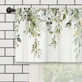 thumbnail image 4 of Eucalyptus Leaves Plant Kitchen Valance Curtains 54W x 18L Inch Botanical Farmhouse Rustic Sage Green Country Rod Pocket Window Treatment Drapes for Living Room Bedroom Bathroom Decor, 4 of 5