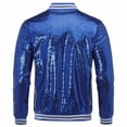 thumbnail image 3 of Cloudstyle Mens Sequins Nightclub Styles Zip up Varsity Baseball Bomber Jacket, 3 of 5