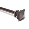 thumbnail image 4 of Deco Window 36 to 66 Inches Adjustable Curtain Rod for Windows with Square Finials & Brackets Set (1" Diameter, Brown), 4 of 6