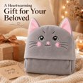 thumbnail image 6 of Wearable Blanket Hoodie Gray Warm Flannel Blanket with Sleeves Hoodie for Mom, Girlfriend, Wife, , Sister - for Christmas(Gray ), 6 of 6