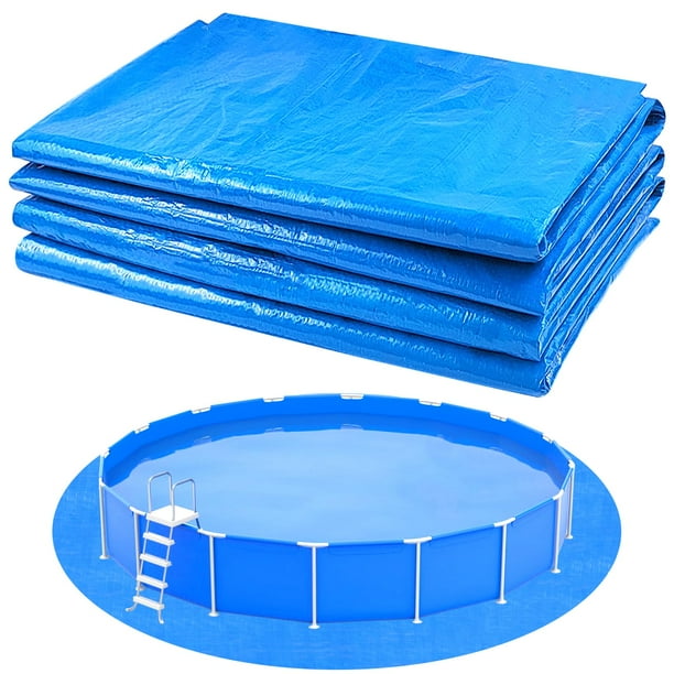 Almohadilla redonda de tela YEXEXINM para piscina, 5 m, resistente, azul