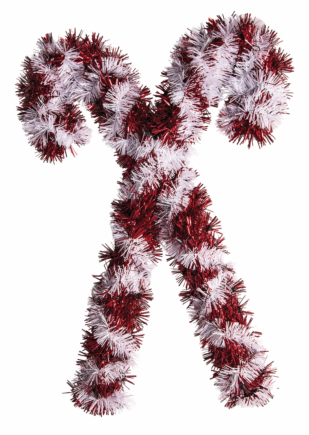 Christmas Tinsel Candy Cane Door Hanger Holiday 14" Wall Decoration ...
