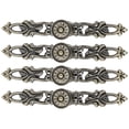 thumbnail image 4 of Accessoires de Meubles, 4 Ensembles de Bronze Rond Poignée de Quincaillerie de Porte Sculptée Construction Robuste, 4 of 8