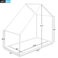 thumbnail image 2 of Twin Size House Bed, Tent Metal Bed Frame, Floor Play House Bed with Slat, Montessori Beds Metal Canopy Bed Frame, No Box Spring Needed, Pink, 2 of 8