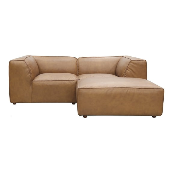 Moe's Home Collection Form Nook Modular Sectional Sonoran Tan Leather Leather