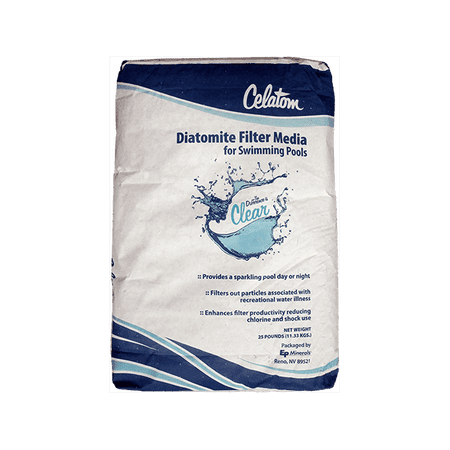 Celatom Diatomaceous Earth Swimming Pool and Spa Filter Media Powder - 25lb Bag - White
