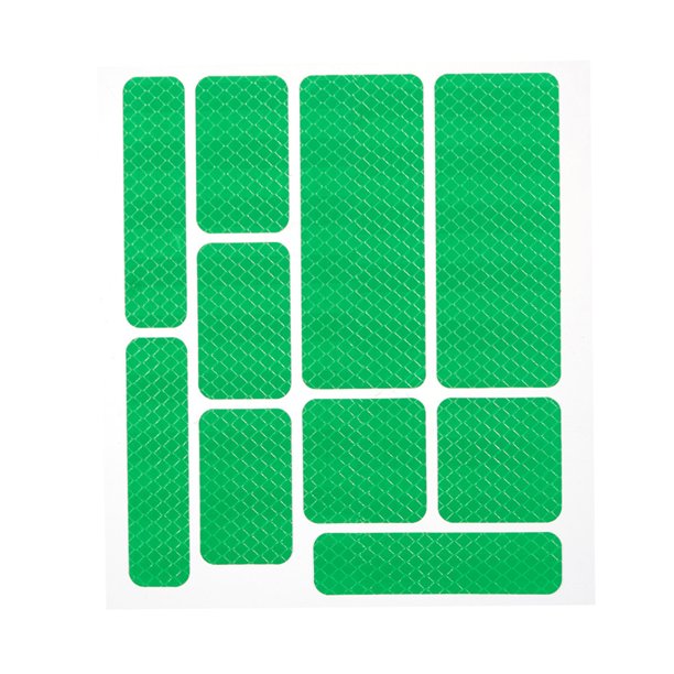 Tiras Reflectantes Kits de adhesivos reflectantes para bicicletas MTB Calcomanías de seguridad nocturna para bicicletas de carretera (verde)