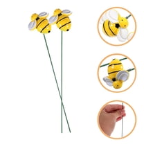 Garden Bee Stakes for Outdoor Yard Decor 10 Pieces Iron and Plastic 6.3 Inches