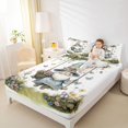 thumbnail image 4 of Castle Fairy Cute Gnome Bed Sheets for Child Teens,Spring Garden Flowers King Sheets, 4 of 7