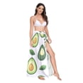 thumbnail image 2 of FORMRS Womens Long Sarong Beach Wrap Semi-Sheer Bikini Skirt Bathing Swimsuit Cover Up, Avocado, 2 of 7