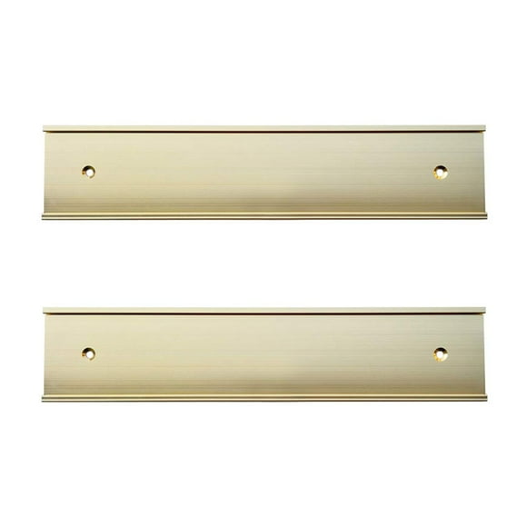 2" x 10" Nameplate Holder Wall or Door 2 Pack Gold