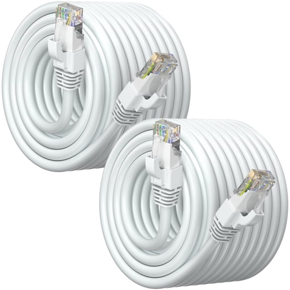 Maximm Cat6 Ethernet Cable 2-Pack 6 ft – CCA LAN Network Patch Cords, RJ45, White